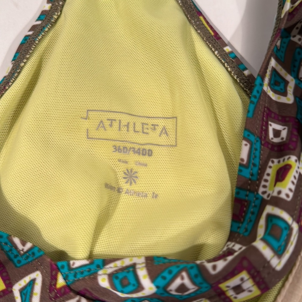 Athleta Geometric Pattern Underwire Bikini Top Ra… - image 5